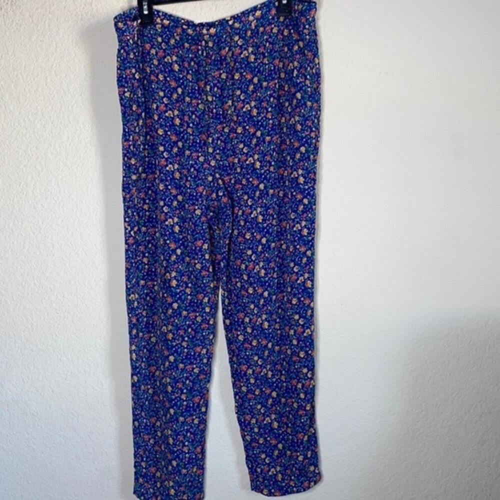 vintage floral wide leg pants spring L country easter spring hippie fairy